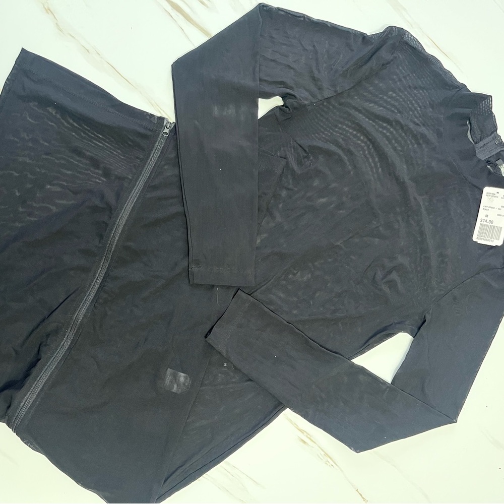 Black Long Sleeve Cover Up with Zipper